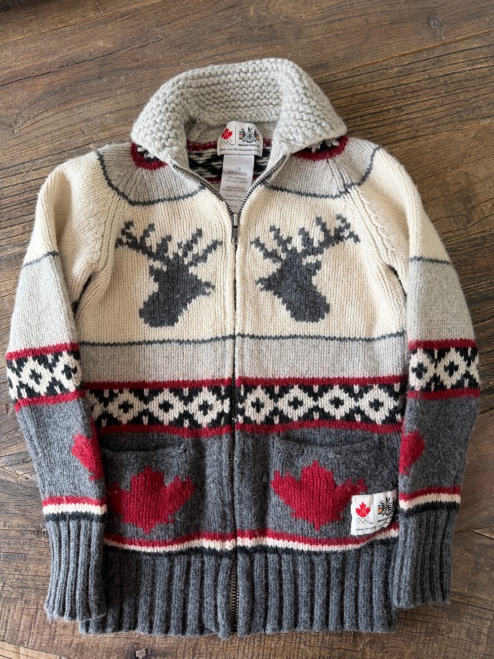 Hudson’s Bay Company 2010 Winter Olympics Cowichan Style Sweater Girls 7/8